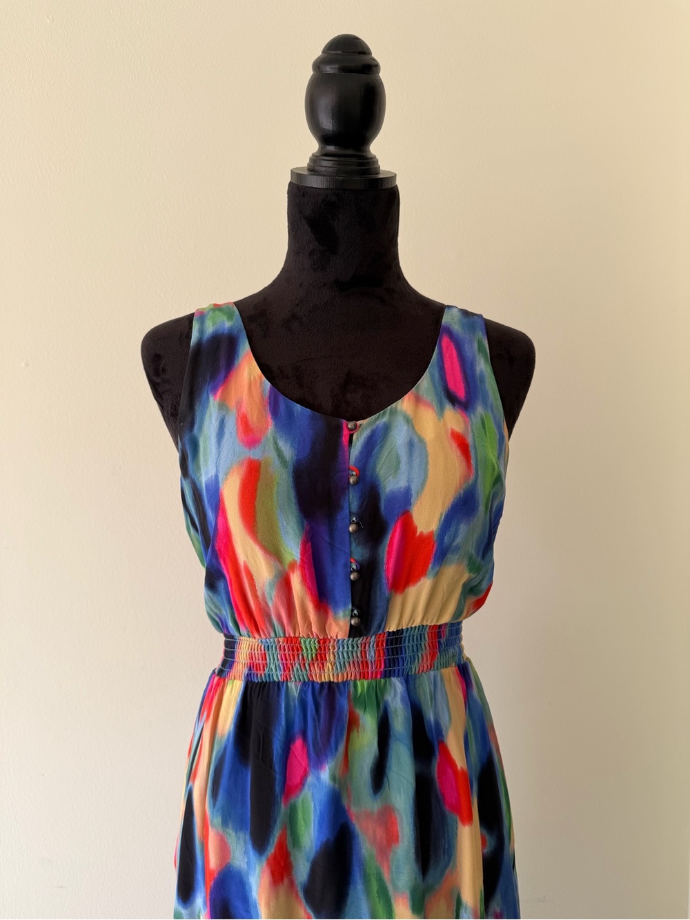 Multicolor Print Sleeveless Maxi Dress